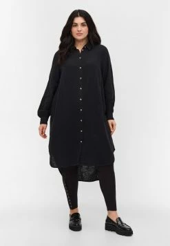 Zizzi WITH PRESS BUTTONS - Legging - Black