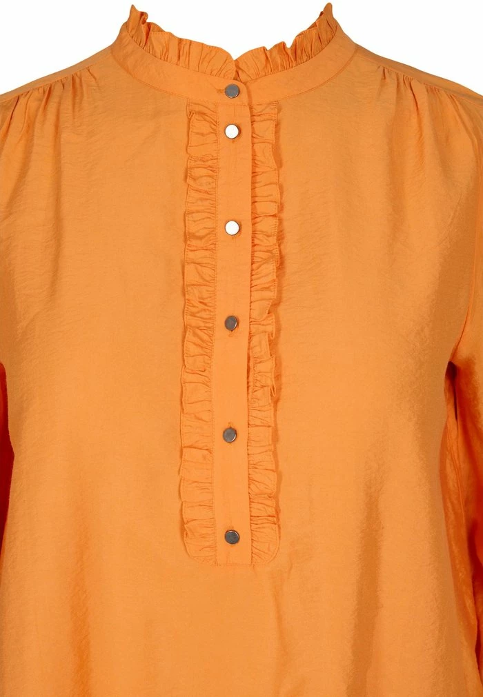 Zizzi BUTTONS AND RUFFLE DETAILS - Tunique - Tangelo 6 Zizzi BUTTONS AND RUFFLE DETAILS - Tunique - Tangelo – Image 6