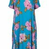 Zizzi Robe De Jour - Blue Pink Flower -France Zizzi Soldes 2022 0411c329b31444adb7f34b6d70bc7565