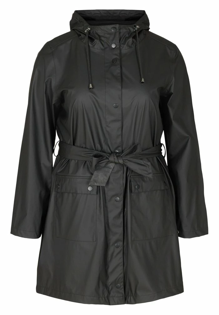 Zizzi REGEN MIT GÜRTEL UND - Parka - Black 5 Zizzi REGEN MIT GÜRTEL UND - Parka - Black – Image 5