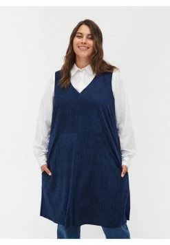 Zizzi ÆRMELØS MED A-FORM - Robe En Jean - Dark Blue