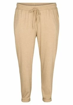 Zizzi MIT TUNNELZUG UND TASCHEN - Pantalon De Survêtement - Beige Melange
