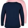 Zizzi 2 PACK - T-shirt à Manches Longues - Navy B Blush -France Zizzi Soldes 2022 05e07199373641f09ff8759111daa233