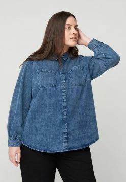 Zizzi MIT BRUSTTASCHEN - Chemisier - Blue