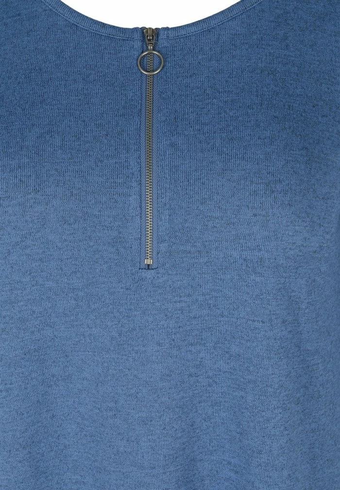 Zizzi Blouse - Colony Blue Melange 5 Zizzi Blouse - Colony Blue Melange – Image 5