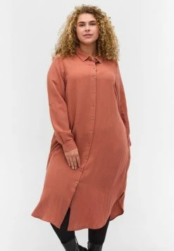 Zizzi Robe Chemise - Copper Brown