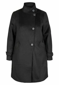 Zizzi MED HØJ KRAVE OG ULD - Manteau Classique - Black