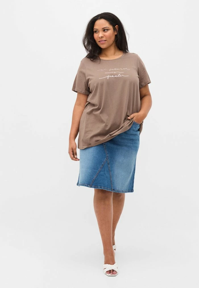 Zizzi OVERSIZE AUS - Haut De Pyjama - Brown 2 Zizzi OVERSIZE AUS - Haut De Pyjama - Brown – Image 2