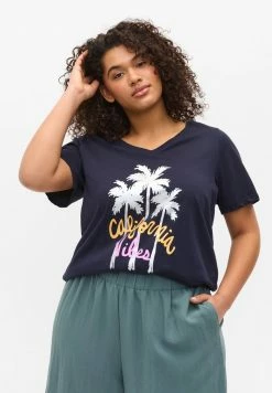 Zizzi MIT V-AUSSCHNITT - T-shirt Imprimé - Night Sky California
