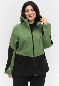 Zizzi Blouson - Hedge Green Comb