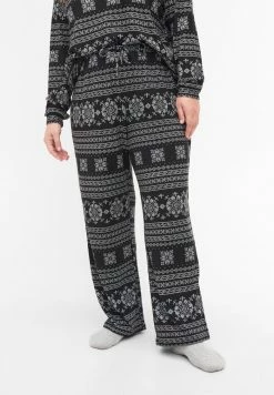 Zizzi Bas De Pyjama - Black Aop
