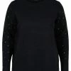 Zizzi AND RHINESTONES - Pullover - Black -France Zizzi Soldes 2022 0f78c122a9a24212bca16dddeda81004