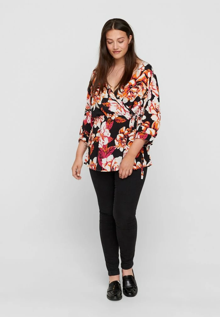 Zizzi Blouse - Black Big Flower 2 Zizzi Blouse - Black Big Flower – Image 2