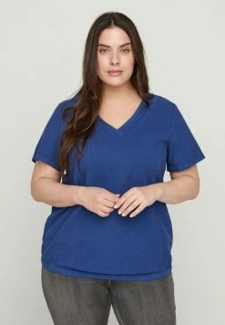 Zizzi MIT V-AUSSCHNITT - Blouse - Twilight Blue
