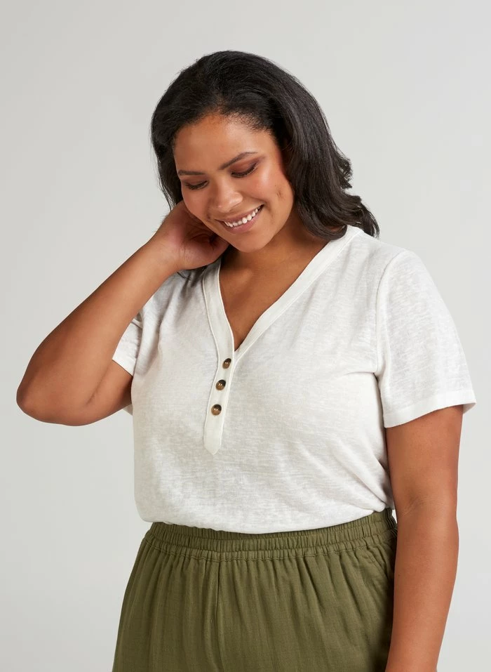 Zizzi T-shirt Basique - Off-white 1 Zizzi T-shirt Basique - Off-white