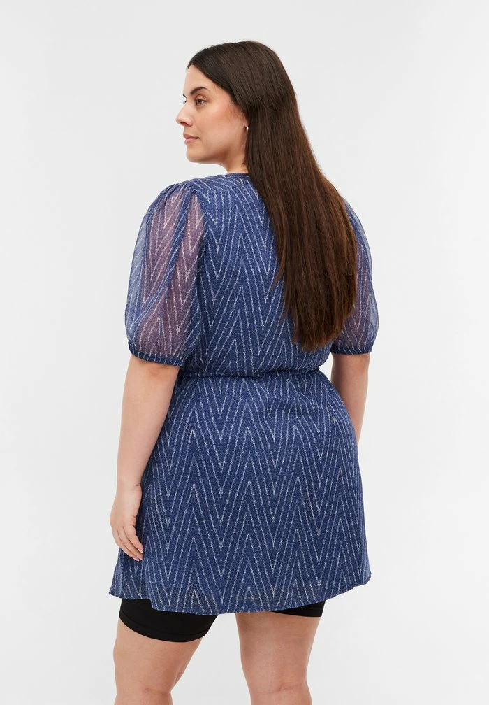 Zizzi Blouse - Blue Indigo Aop 1 Zizzi Blouse - Blue Indigo Aop