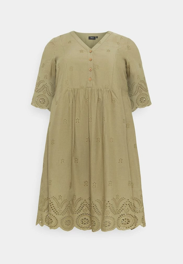 Zizzi MALVA KNEE DRESS - Robe De Jour - Aloe 1 Zizzi MALVA KNEE DRESS - Robe De Jour - Aloe