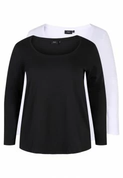 Zizzi 2 PACK - T-shirt à Manches Longues - Black Bright W