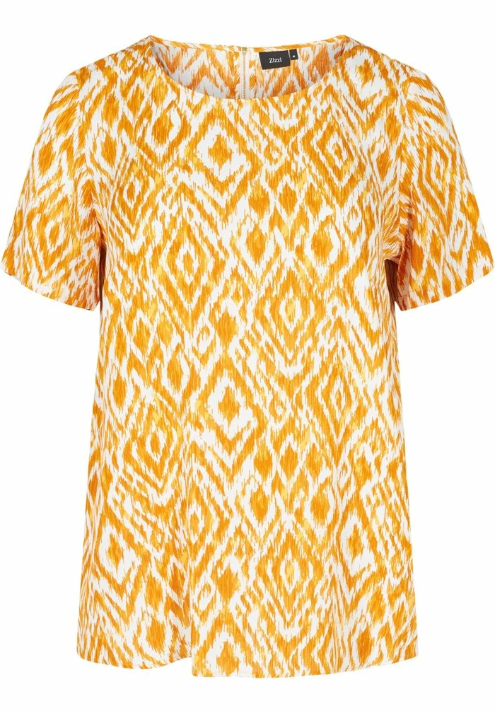 Zizzi Blouse - Golden Yellow Aop 4 Zizzi Blouse - Golden Yellow Aop – Image 4