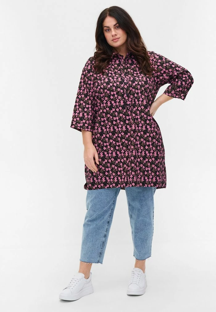 Zizzi MIT 3/4-ÄRMELN UND PRINT - Tunique - Flower Aop 2 Zizzi MIT 3/4-ÄRMELN UND PRINT - Tunique - Flower Aop – Image 2