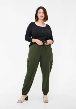 Zizzi Pantalon Cargo - Forest Night