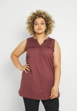 Zizzi MAMBER TUNIC - Blouse - Red Wine