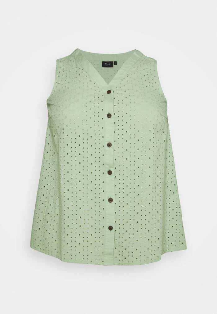 Zizzi MANGUS - Blouse - Silt Green 6 Zizzi MANGUS - Blouse - Silt Green – Image 6