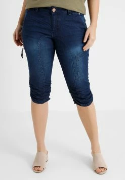 Zizzi CAPRI - Short En Jean - Dark Blue Denim