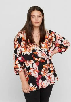 Zizzi Blouse - Black Big Flower