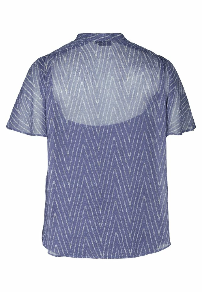 Zizzi Blouse - Blue Indigo Aop 6 Zizzi Blouse - Blue Indigo Aop – Image 6