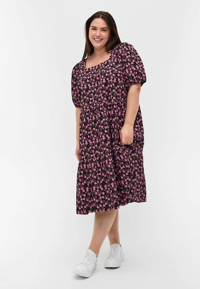 Zizzi Robe De Jour - Flower Aop 2 Zizzi Robe De Jour - Flower Aop – Image 2