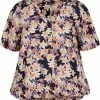 Zizzi KURZEN ÄRMELN UND SMOCK - Blouse - Night Sky Flower -France Zizzi Soldes 2022 19a16efd440941e1941c02d524abc411