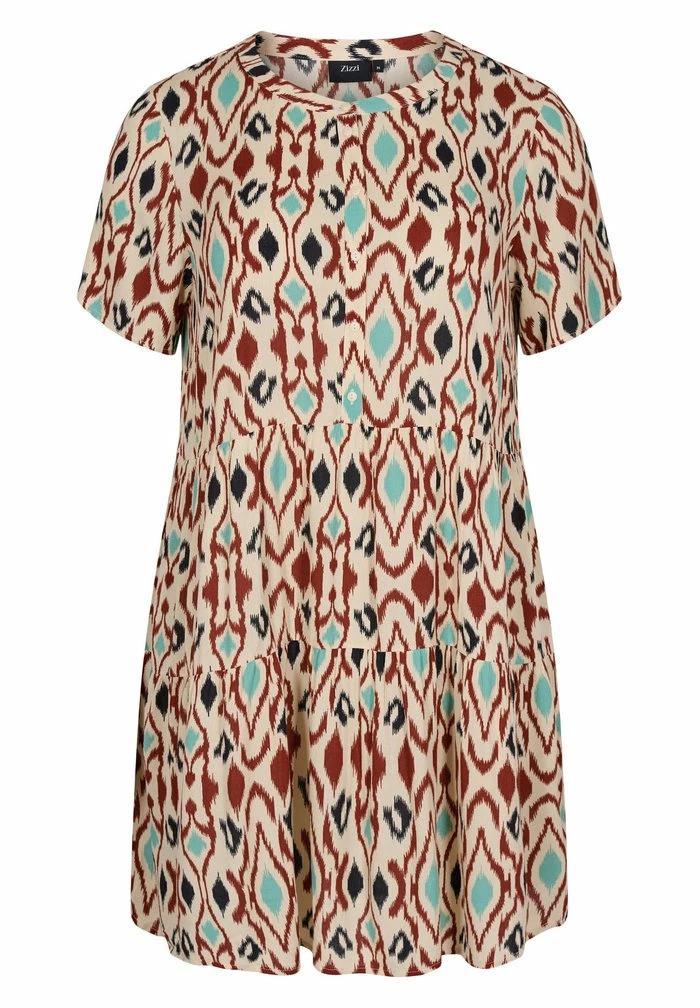 Zizzi Robe De Jour - Beige 4 Zizzi Robe De Jour - Beige – Image 4