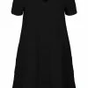Zizzi KURZARM - Robe De Jour - Black -France Zizzi Soldes 2022 1b9096662b9146d19a5dfd39d741c492