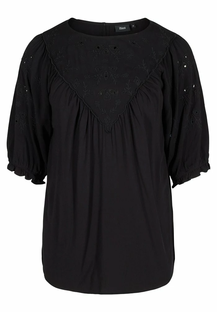 Zizzi MED BRODERI - Blouse - Black 3 Zizzi MED BRODERI - Blouse - Black – Image 3