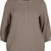 Zizzi 3/4-ÄRMELN - Blouse - Dark Brown -France Zizzi Soldes 2022 1d0649d065a74f08a4cf19c56e7dc215