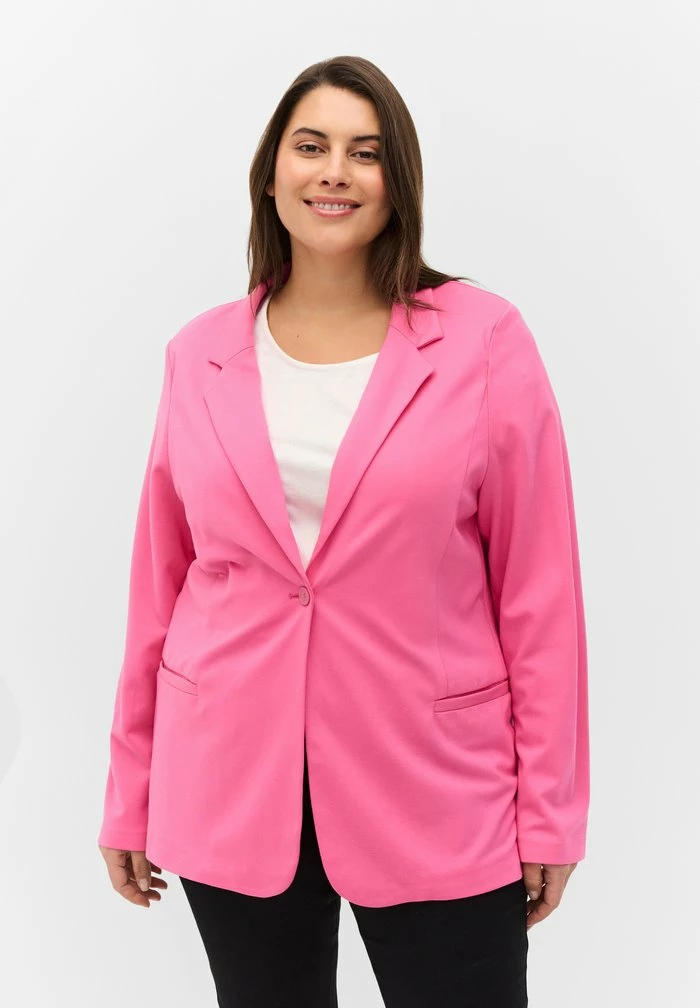 Zizzi MIT KNOPF UND DEKORATION - Blazer - Azalea Pink 1 Zizzi MIT KNOPF UND DEKORATION - Blazer - Azalea Pink