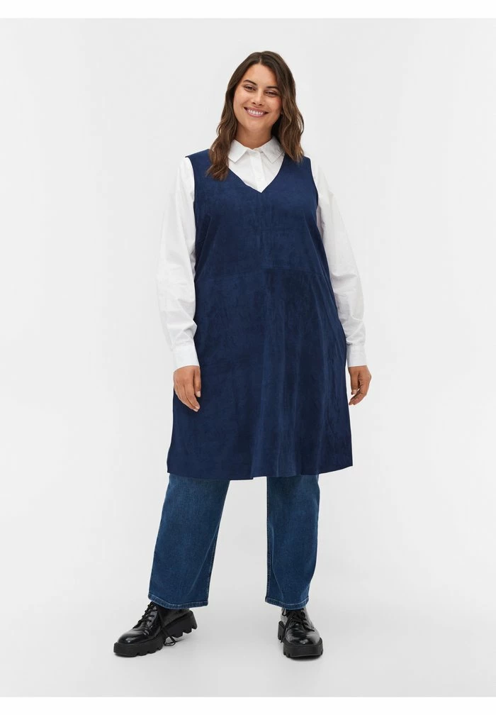 Zizzi ÆRMELØS MED A-FORM - Robe En Jean - Dark Blue 2 Zizzi ÆRMELØS MED A-FORM - Robe En Jean - Dark Blue – Image 2