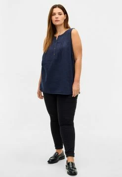 Zizzi WITH BUTTONS - Blouse - Night Sky