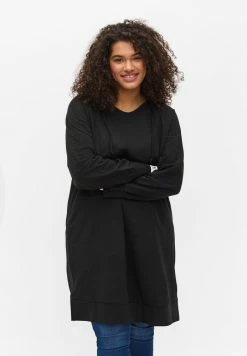 Zizzi MIT KAPUZE - Robe De Jour - Black Solid