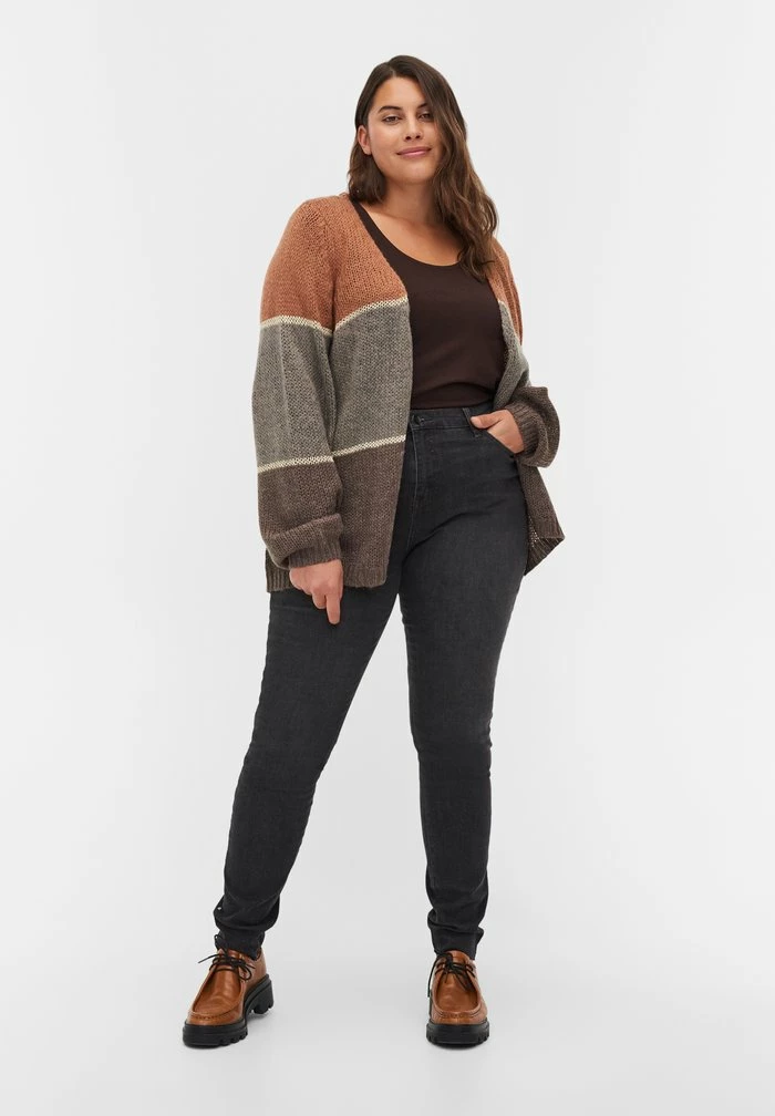 Zizzi WITH STRIPES AND BALLOON SLEEVES - Blazer - Burlwood Mel/comb 2 Zizzi WITH STRIPES AND BALLOON SLEEVES - Blazer - Burlwood Mel/comb – Image 2