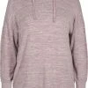 Zizzi Sweat à Capuche - Rose Taupe Mel -France Zizzi Soldes 2022 207d3d866c1146819faedc557587f834