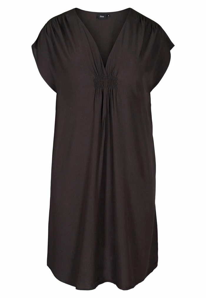 Zizzi MIT SMOCK - Robe De Jour - Licorice 4 Zizzi MIT SMOCK - Robe De Jour - Licorice – Image 4