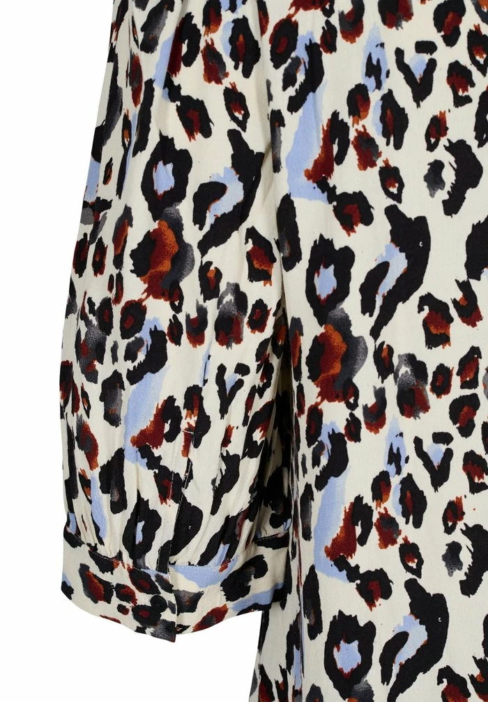 Zizzi 3/4 SLEEVES - Robe De Jour - White Leo Print 7 Zizzi 3/4 SLEEVES - Robe De Jour - White Leo Print – Image 7
