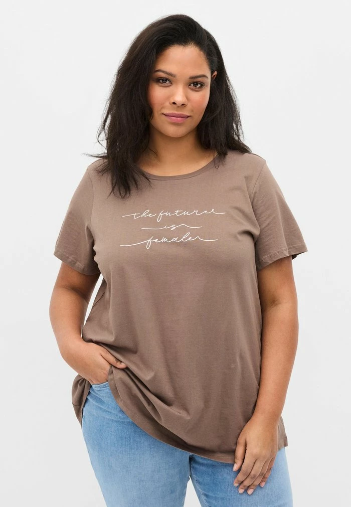 Zizzi OVERSIZE AUS - Haut De Pyjama - Brown 1 Zizzi OVERSIZE AUS - Haut De Pyjama - Brown