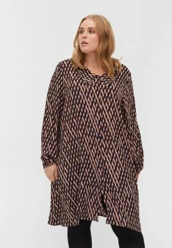 Zizzi Robe Chemise - Graphic Aop