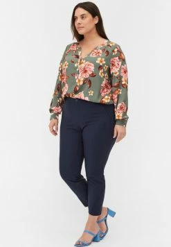 Zizzi KLASSISKE MED HØJ TALJE OG ANKELLÆNGDE - Chino - Night Sky