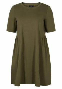Zizzi Robe En Jersey - Ivy Green