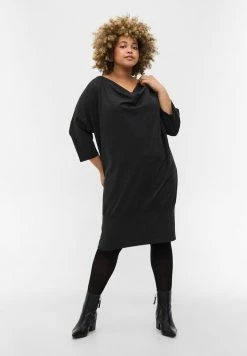 Zizzi WITH 3/4-SLEEVES - Robe Pull - Dark Grey Melange