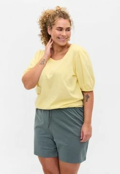 Zizzi T-shirt Basique - Pale Banana